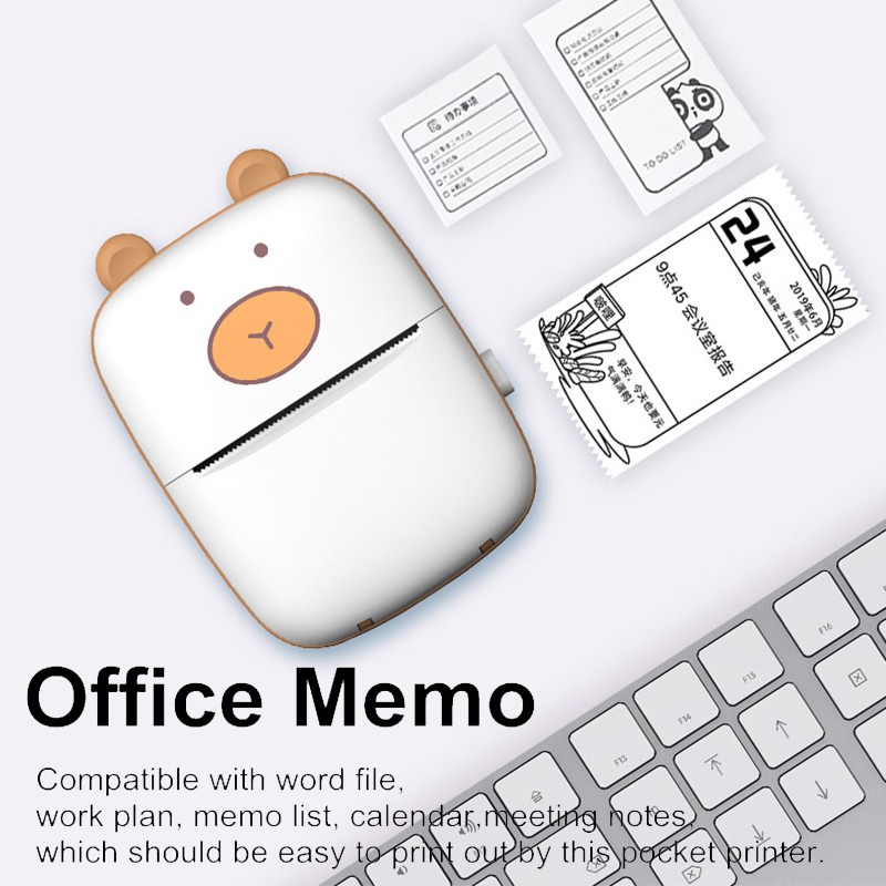 ✨Cổ Phiếu Sẵn Sàng✨ Máy In Nhiệt Mini Không Dây Kết Nối Bluetooth Cho Android IOS