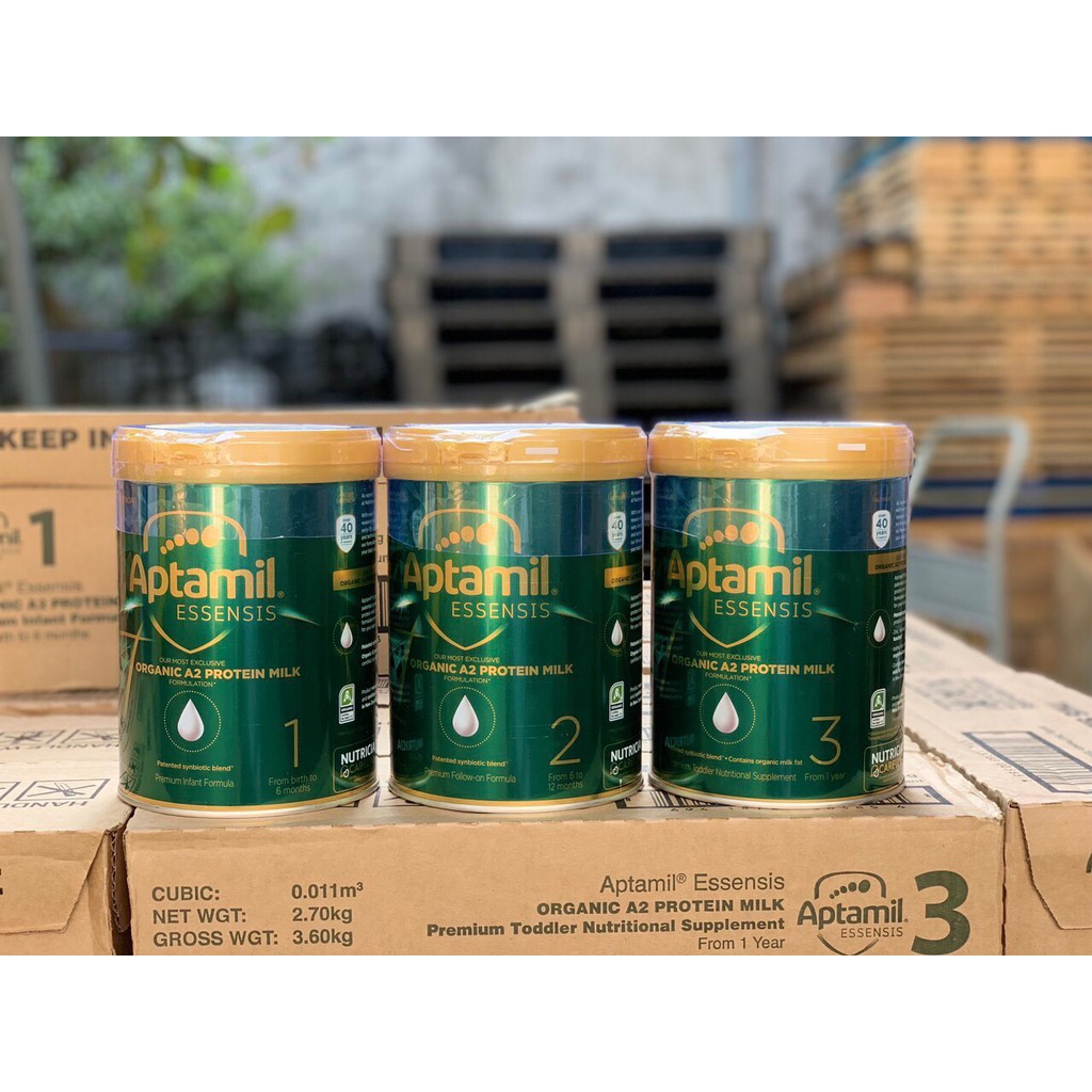 Sữa Aptamil Essensis cho bé 900g số 1 2 3 màu xanh lá