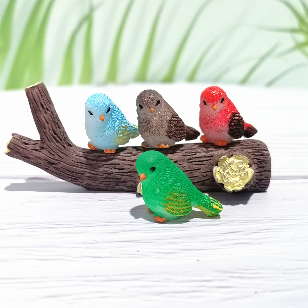 Set 4 Mô Hình Chú Chim Nhỏ Dễ Thương Dùng Trang Trí Tiểu Cảnh / Nhà Búp Bê