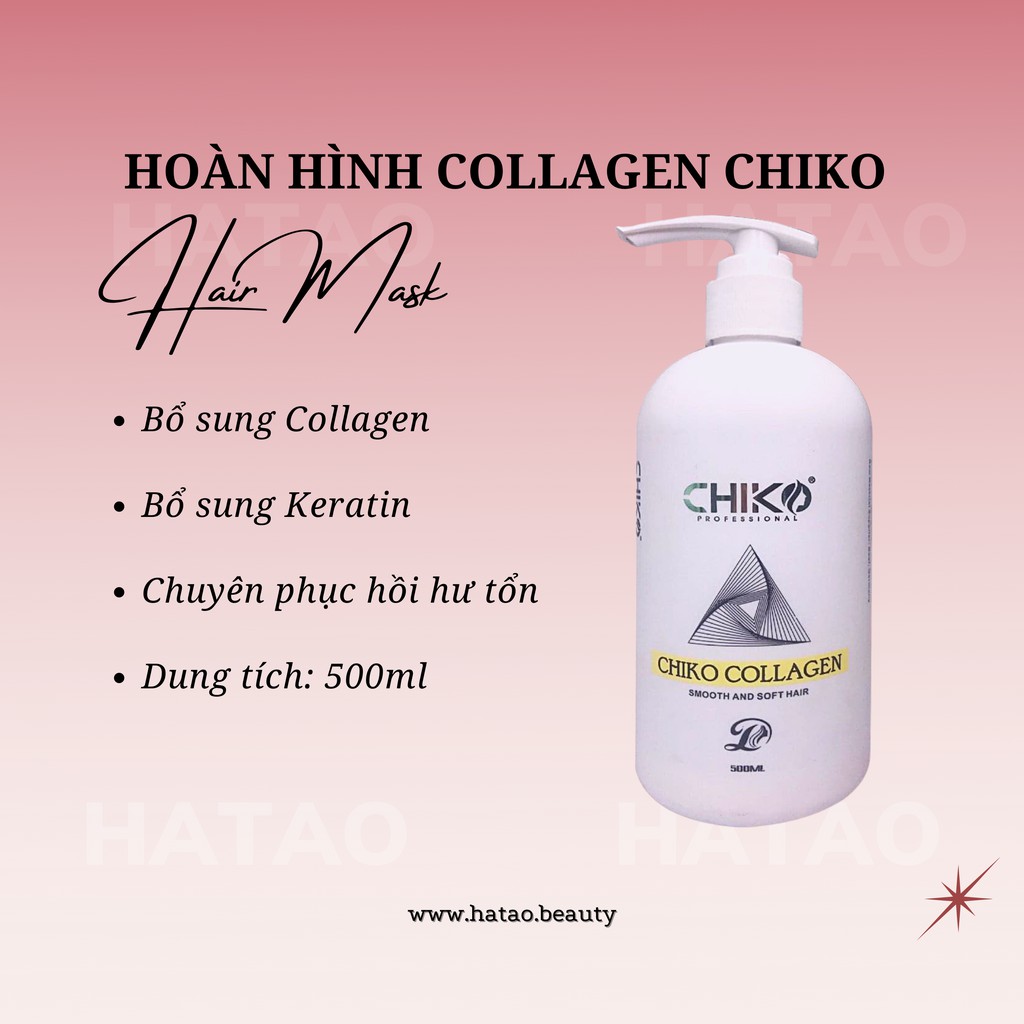 HẤP Ủ TÓC PHỤC HỒI Collagen Chiko Hương Trà Xanh Chai 500ML