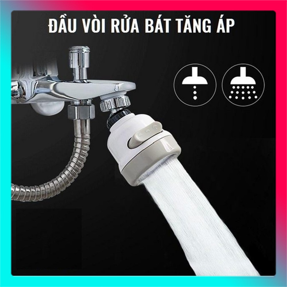 ĐẦU VÒI NỐI RỬA CHÉN TĂNG ÁP ⚡FREESHIP⚡ Vòi Nước Tăng Áp 360 Độ Cho Bồn Rửa Bát,Bồn Rửa Tay [ ĐẦU VÒI TĂNG ÁP TRÒN ]