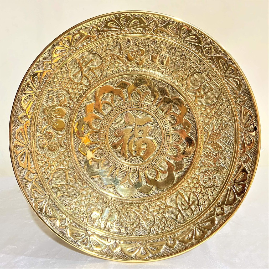 Đĩa Chò Trưng Trái Cây Thờ Cúng Bằng Đồng Cao 28cm