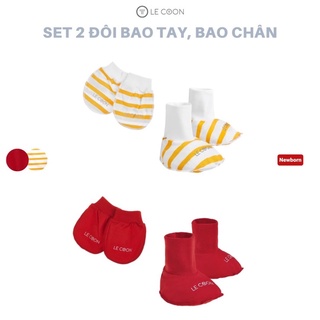 Lecoon- Set 2 mũ, set 2 đôi bao tay,chân cho bé