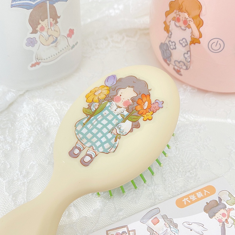 Miếng Dán Trang Trí Hình Búp Bê Hoạt Hình Sáng Tạo Dễ Thương