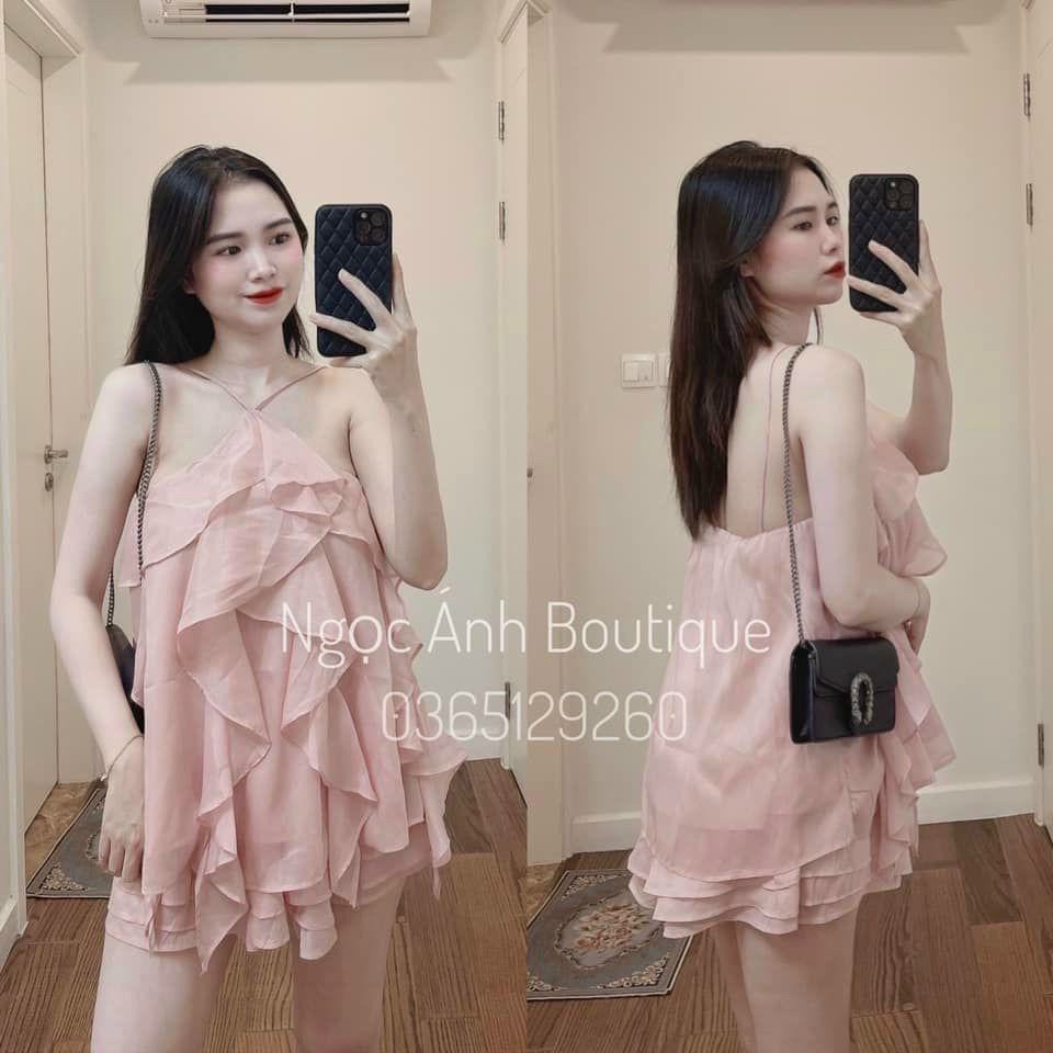 Sét áo yếm hoa tầng Chất Voan Tơ lót lụa xịn xò và quần đùi Chất tuyết mưa dày dặn hàng quảng châu cao cấp