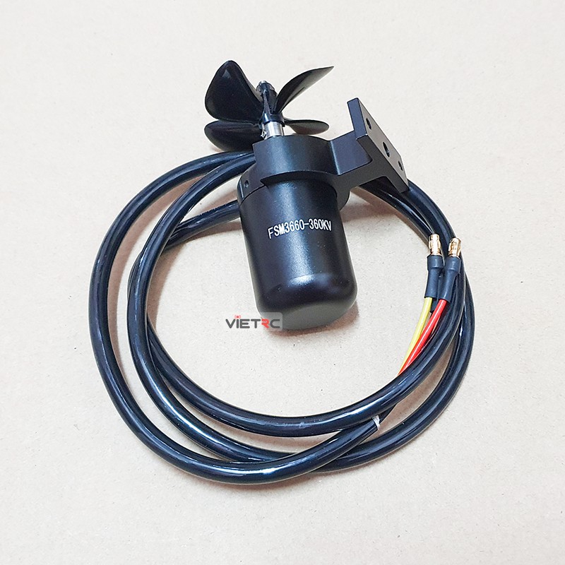 Động cơ ROV 3660-360kv 12-24V kèm chân vịt nhựa 4 lá 4x60 cho tàu điều khiển từ xa