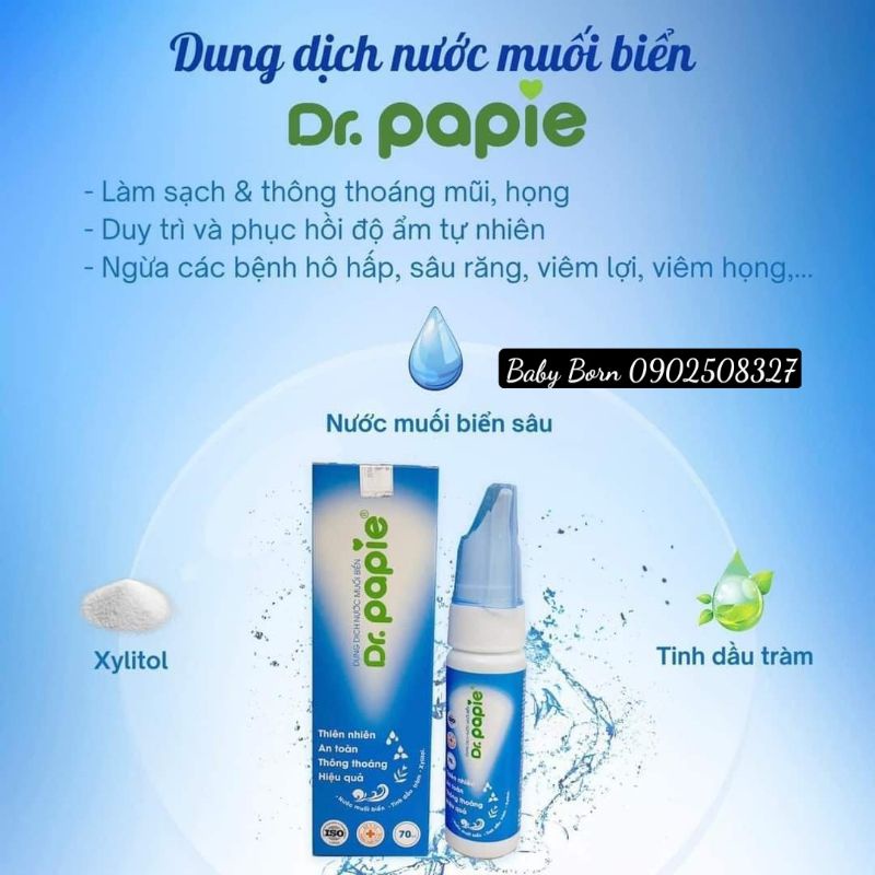 [CHÍNH HÃNG] - Nước xịt muối biển Dr.Papie