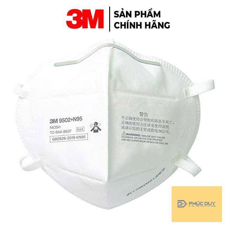 Khẩu Trang 3M 9502+N95 HÀNG CHÍNH HÃNG 3M , ngăn Bụi Mịn PM 2.5, ngăn vi khuẩn 1 cái