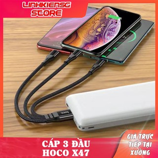 Cáp ngắn sạc dự phòng x 47 3 in 1 chuôi iingt-ning , typec , micro 25cm tiện lợi đa năng