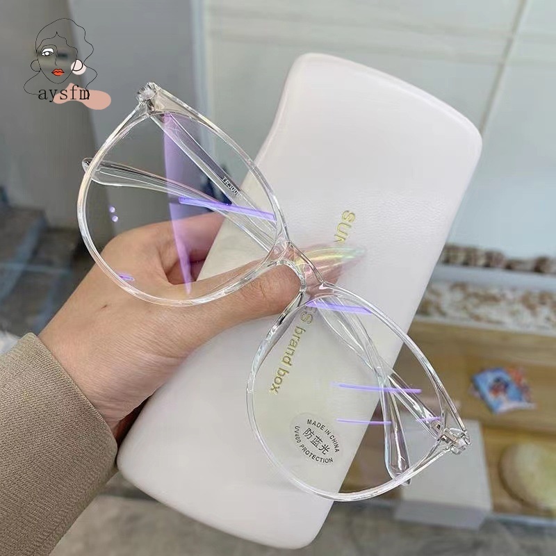 Mắt Kính Gọng Tròn Trong Suốt Chống Ánh Sáng Xanh Thời Trang Cổ Điển Cho Nam Và Nữ