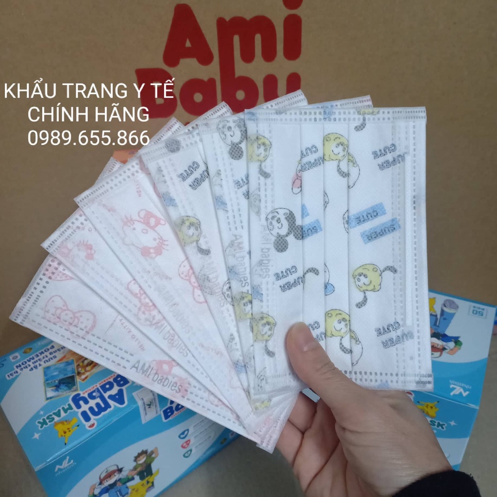 (Chính hãng) Khẩu trang y tế trẻ em Ami (Hộp 50 cái)