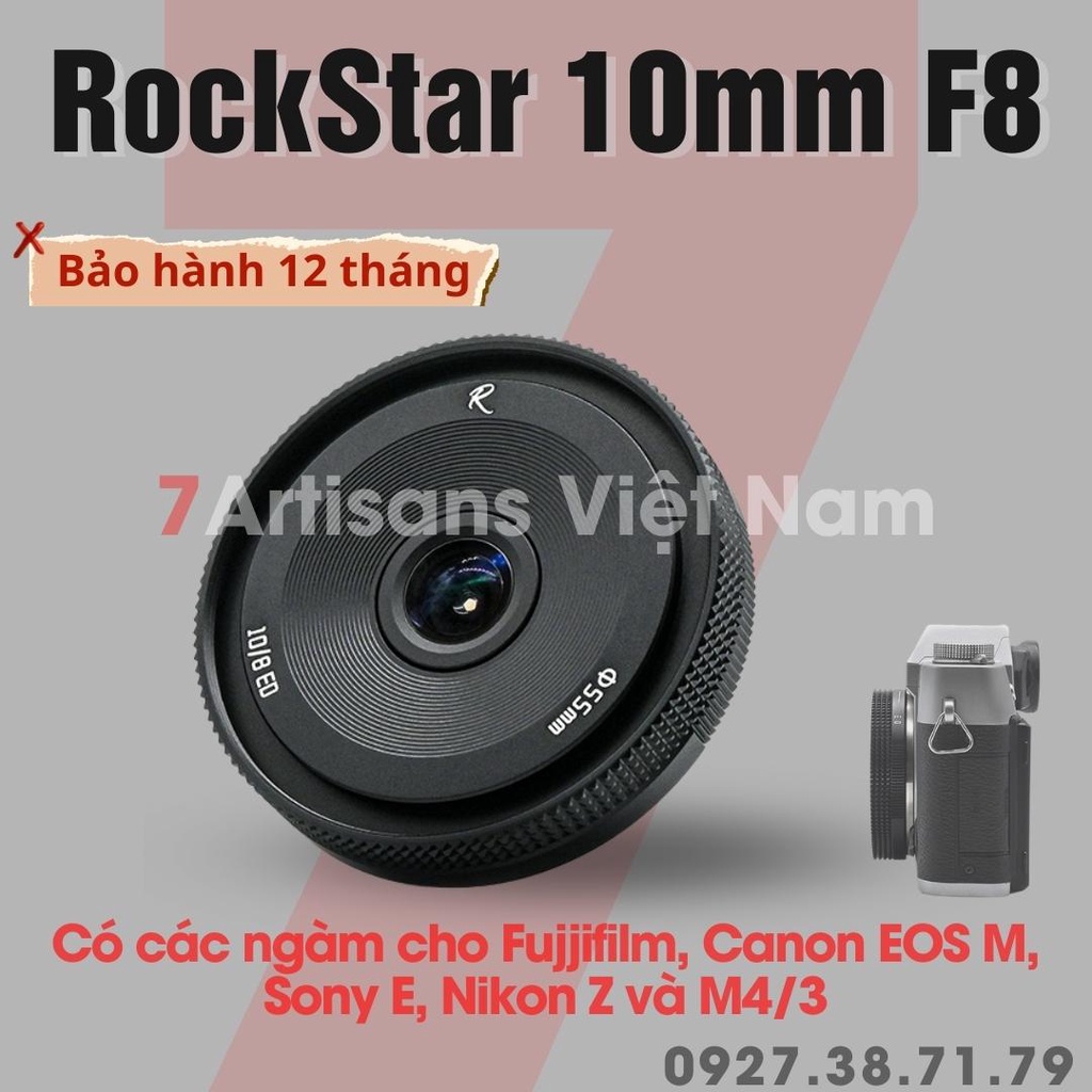 Ống kính Siêu rộng Fisheye Rockstar 10mm F8 Mark II cho ngàm Sony E, Fujifilm X, Canon EOS M, Nikon Z và ngàm M4/3