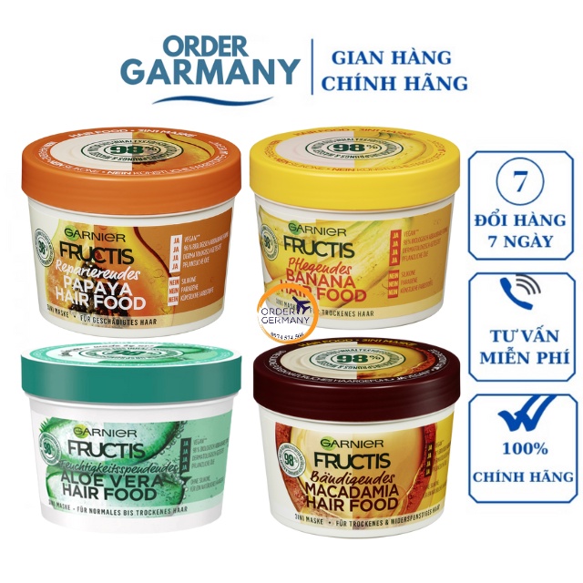 Kem ủ và dưỡng tóc đa công dụng Garnier Fructis Hair Food Mask 390ml