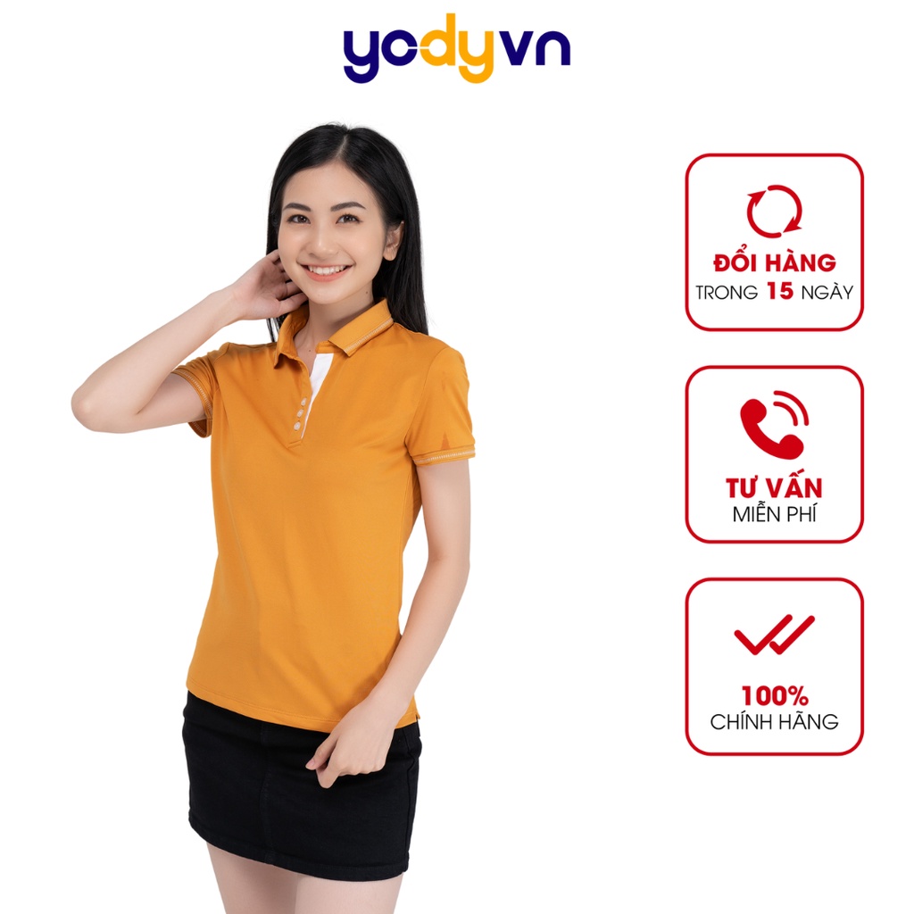 Áo thun Polo Nữ YODY có cổ tay ngắn chất liệu cotton Coolmax Lacoste thoáng mát mềm mịn APN3516