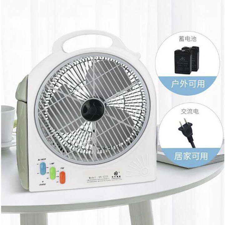 [Hàng Nội Địa] Quạt Tích Điện DN322 - 2 Bình Ắc Quy - Có Đèn LED- Bảo Hành 12 Tháng | BigBuy360 - bigbuy360.vn