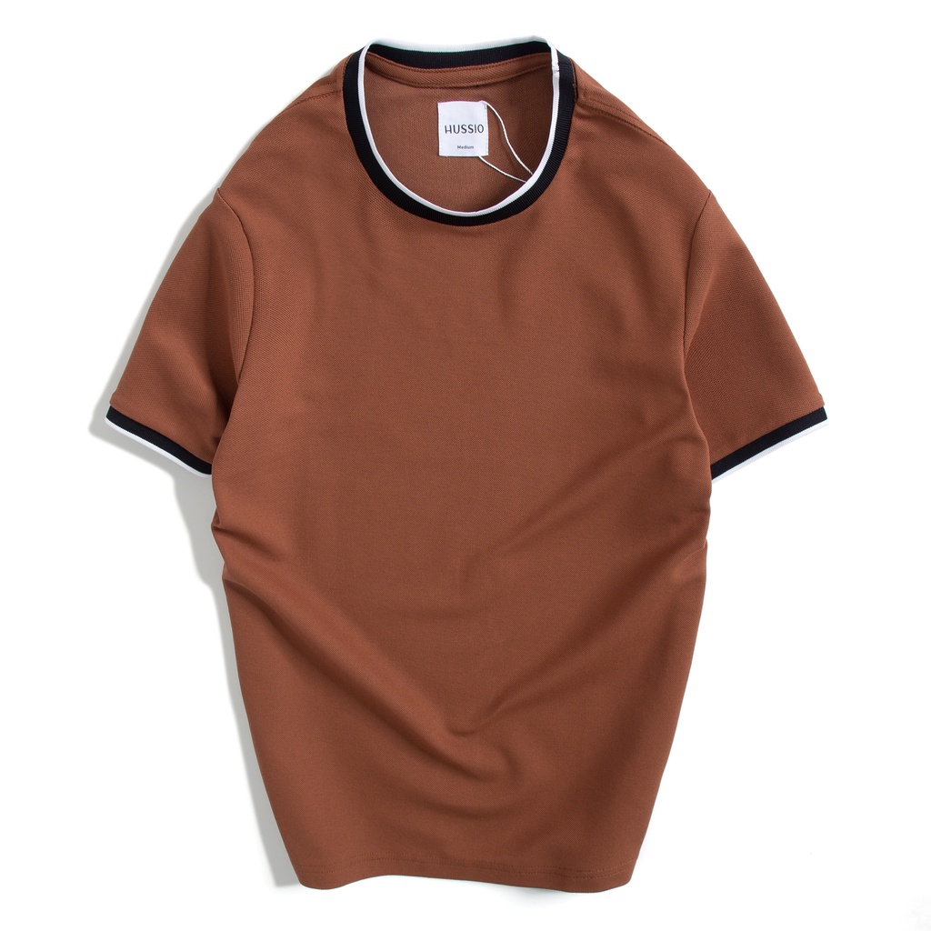 Áo thun nam cổ tròn JUSAN vải Cotton Pique, thoáng mát, co giãn, dày dặn - HUSSIO