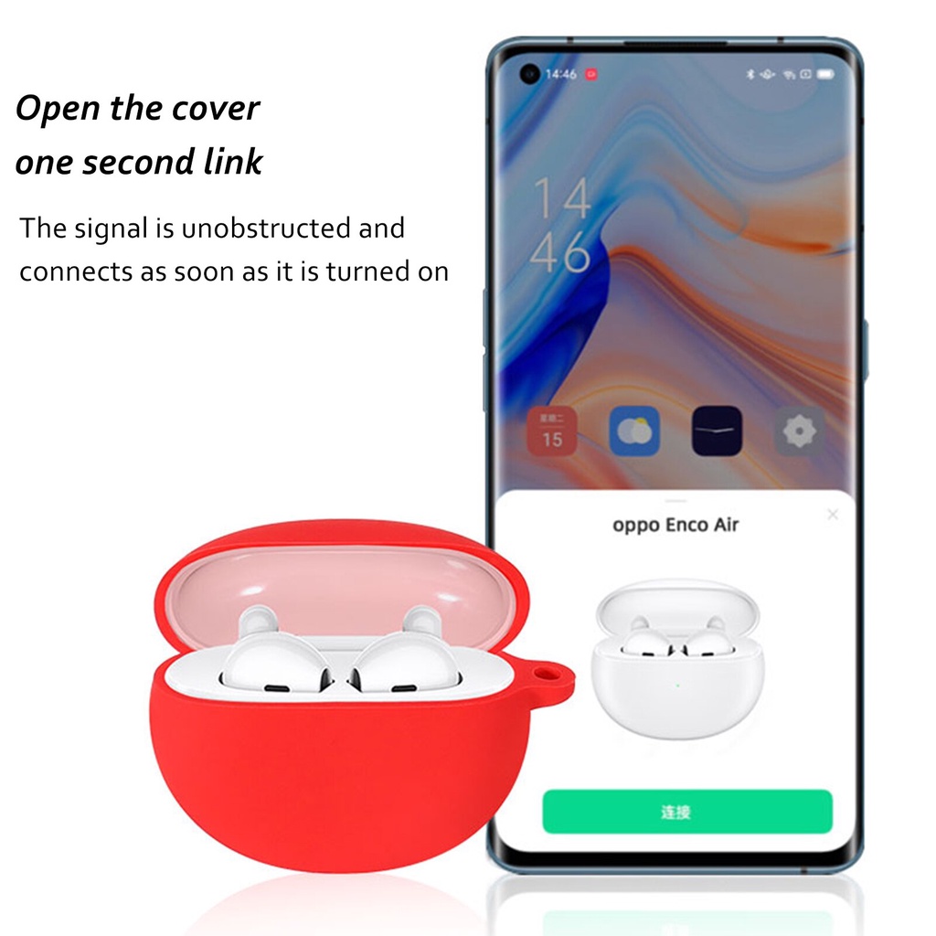 Vỏ bảo vệ hộp sạc tai nghe bluetooth chống thất lạc chống sốc có thể làm sạch bằng nước cho OPPO Enco Air TWS