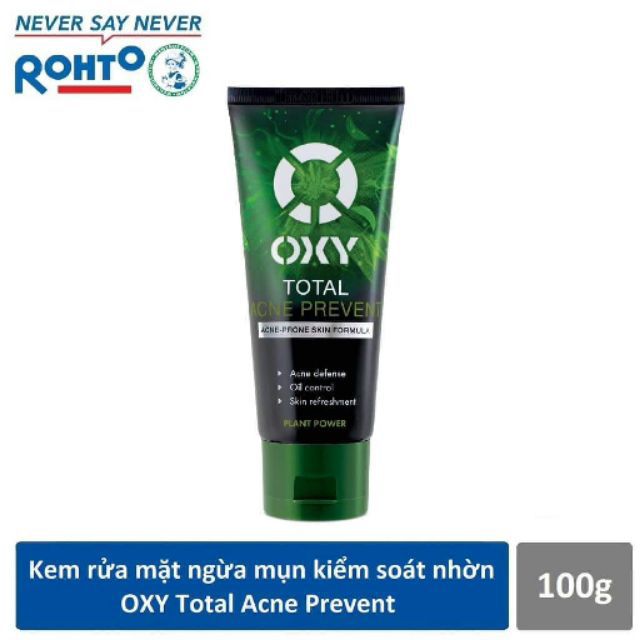 SỮA RỬA MẶT OXY TOTAL ACNE PREVENT  LÀM DỊU DA  KIỂM SOÁT NHỜN NGỪA MỤN