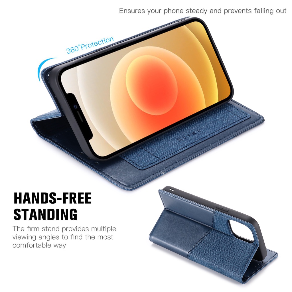 Vỏ lật Samsung Note 20 Ultra 10 Plus Lite 9 8 4G 5G Điện thoại Canvas Bao da chống va đập Giá đỡ từ tính Vỏ ví có khe cắm thẻ Vỏ mềm