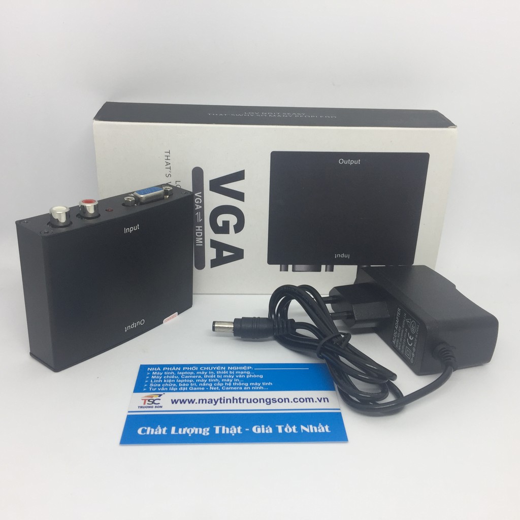 Bộ Chuyển Đổi VGA Sang HDMI Box Màu Đen