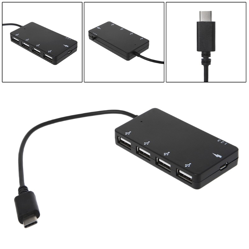 ♡♡ Type C OTG 4 Port Hub Charging Adapter Cable For smartphone Tablet PC Macbook | BigBuy360 - bigbuy360.vn