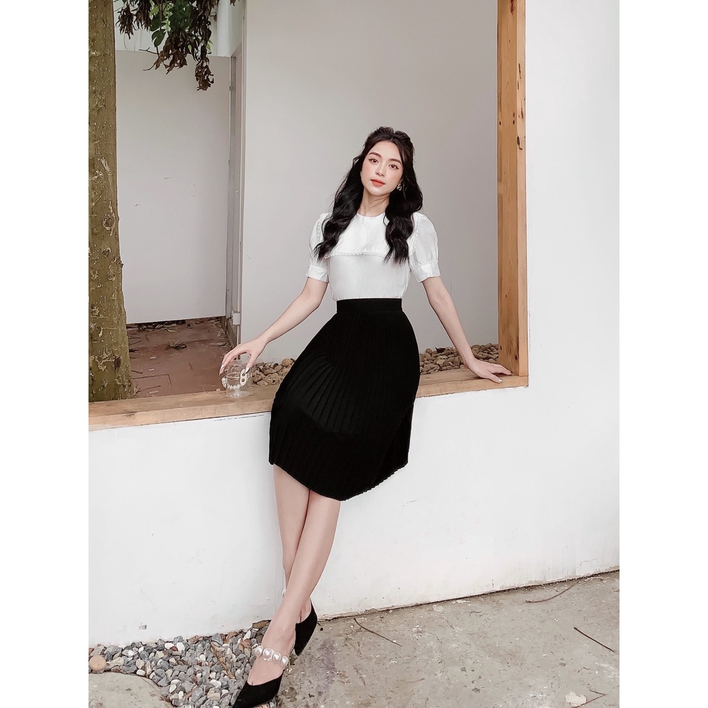 Áo thiết kế viền ren ngọt ngào thời trang thiết kế nữ Calie House A203 | BigBuy360 - bigbuy360.vn