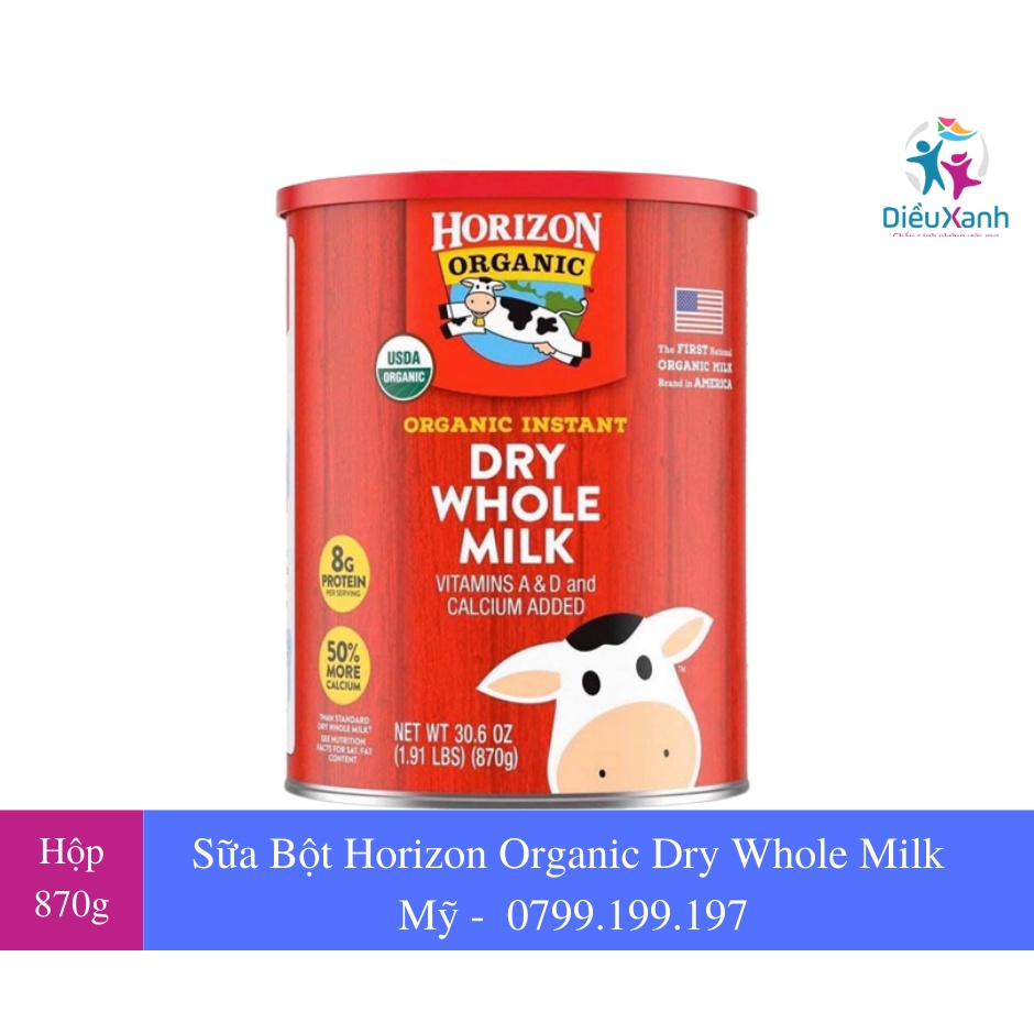[ Hộp 870g] Sữa Bột Horizon Organic Dry Whole Milk - Sữa Hữu Cơ Của Mỹ