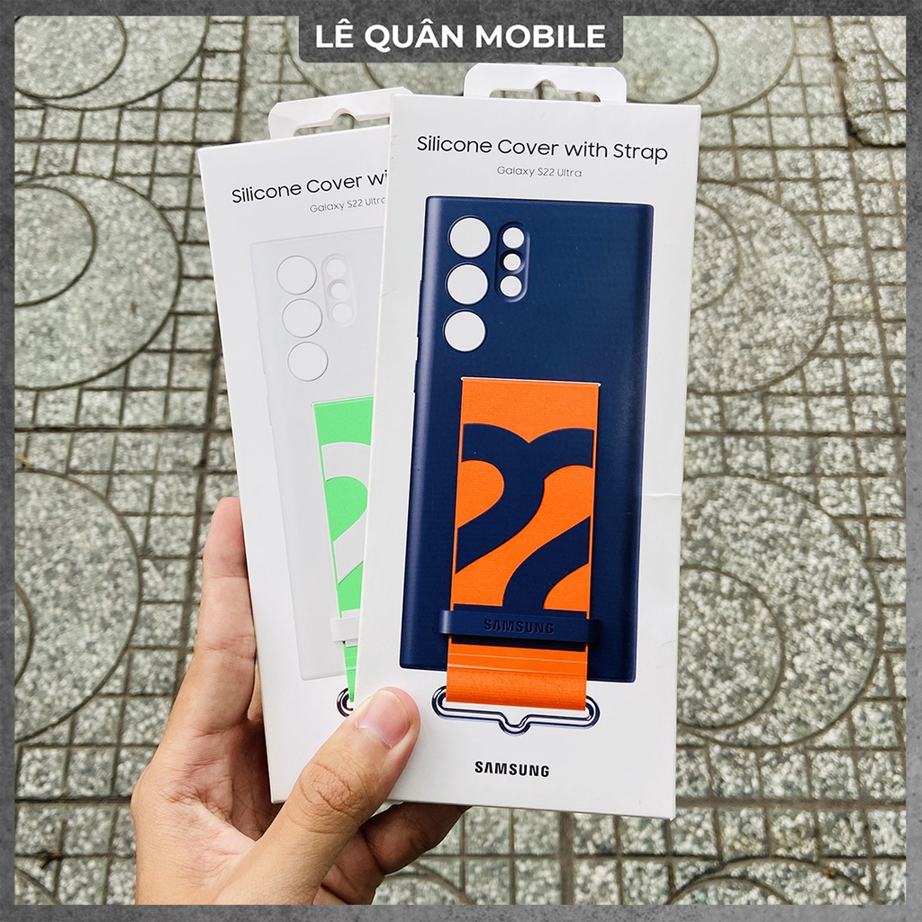 CHÍNH HÃNG GIÁ RẺ - Ốp Lưng Silicone Với Dây Đeo Cực Kì Thời Thượng Cho Samsung Galaxy S22 Ultra