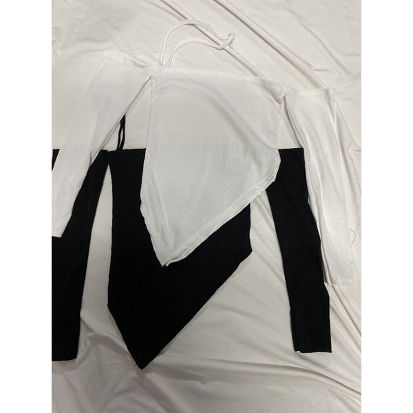 Áo kiểu tà tréo dây bún tay dài