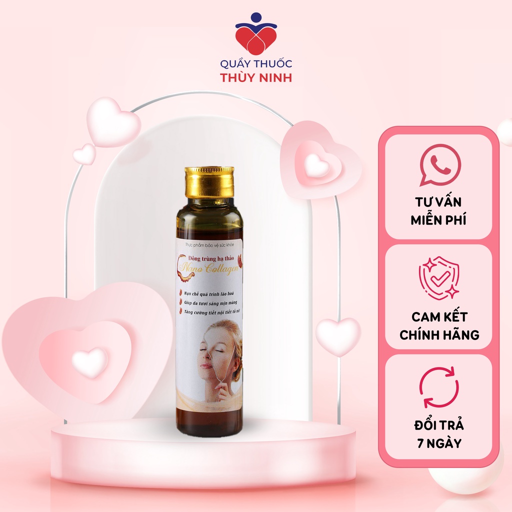Chai Nước uống Nano Collagen Đông Trùng Hạ Thảo – Hộp 12 chai x 20ml
