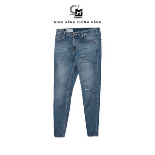 Quần jean dài nam cao cấp xanh rách denim MRC 0202 chất cotton cao cấp form ôm vừa vặn tôn dáng CUONG STORE