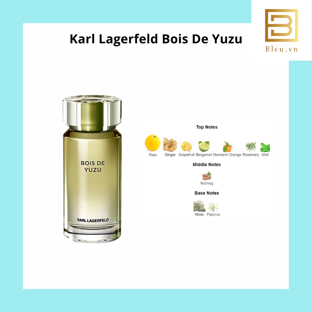 Nước hoa nam Karl Lagerfeld Bois De Cedre - Bois De Yuzu - Bois D'Ambre - Bois De Vetiver - Hamburg Alster Pour Homme