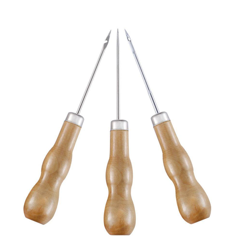 LILYES Dụng Cụ Đục Lỗ Giày Với Tay Cầm Bằng Gỗ Tiện Dụng DIY