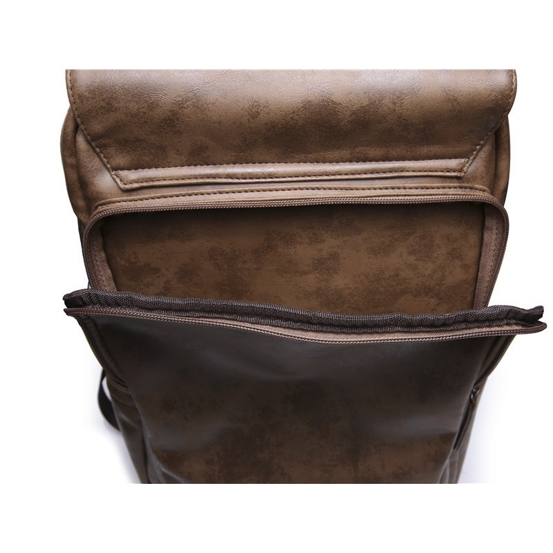 Balo Da Nam - Balo Hàn Quốc GU6863 🔥 Màu Nâu Cá Tính Chất Da Dày Dặn Chống Nước