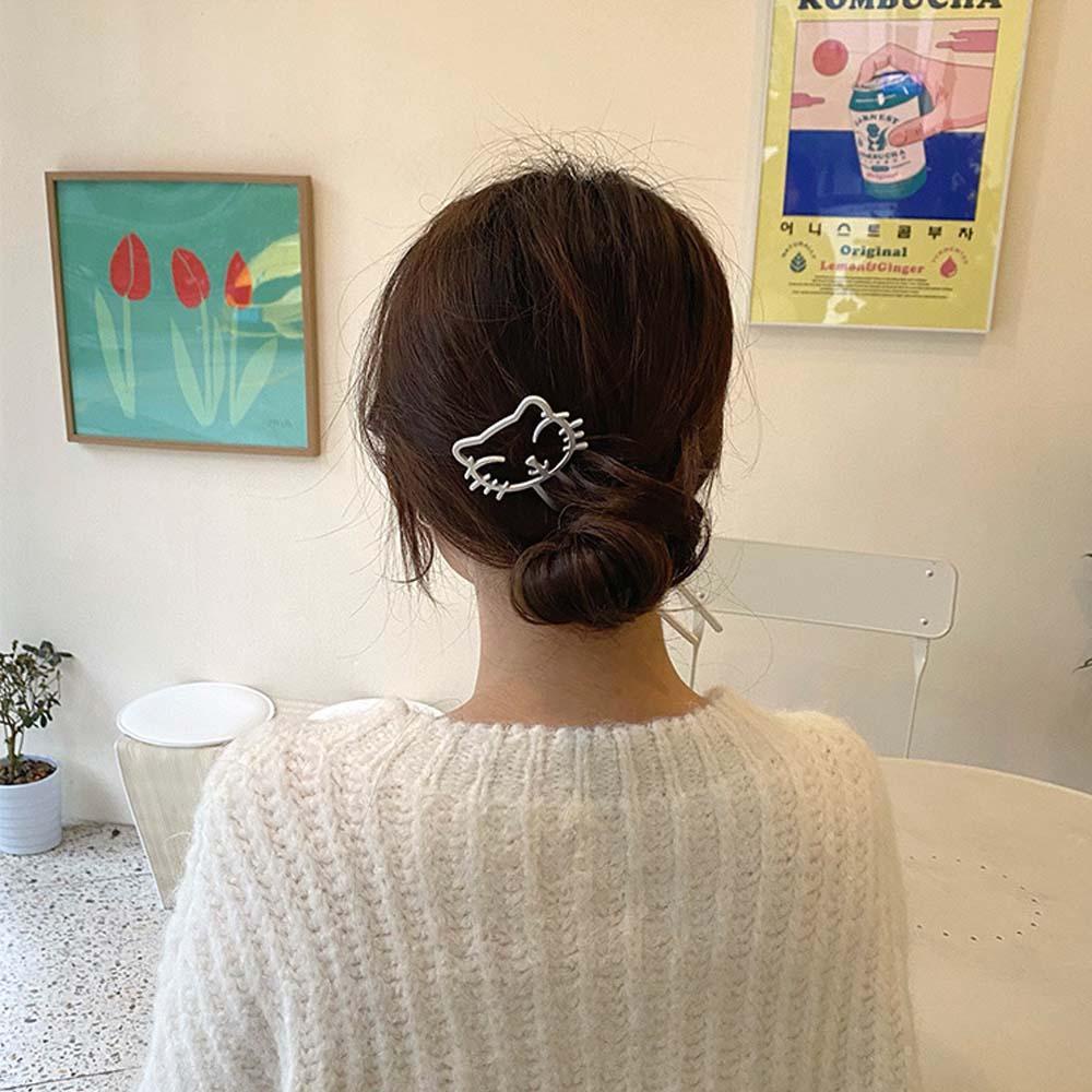 Trâm Cài Tóc Kim Loại Hình Mèo Dễ Thương Cho Nữ