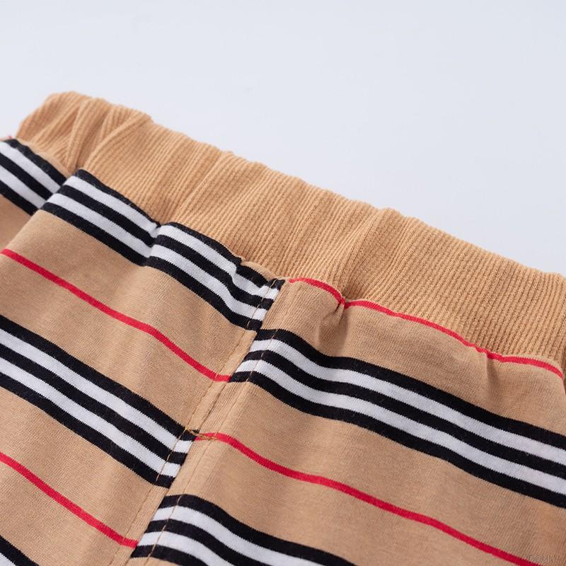 Bộ trang phục áo thun kẻ sọc + quần ngắn cho bé trai