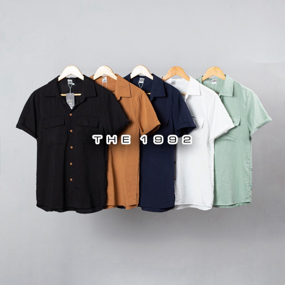 Áo đũi nam cổ bẻ Sơ mi đũi Áo có cổ túi hộp vip | BigBuy360 - bigbuy360.vn