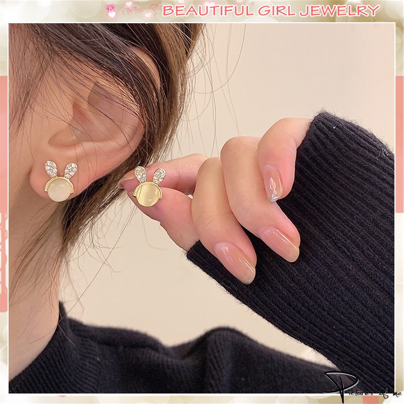 Bông Tai Mạ Bạc 925 Hình Thỏ Dễ Thương Sang Trọng Cho Nữ