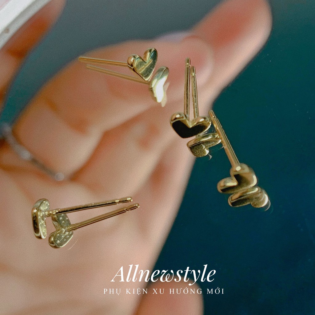 Bông tai Little Heart Allnewstyle chất bạc S925