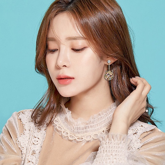 Korean bow pendant earrings