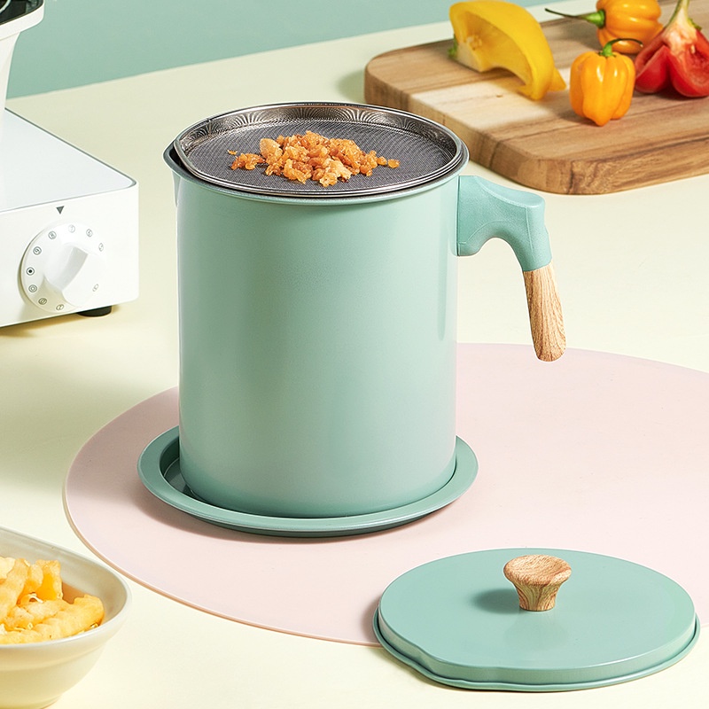 [Hàng Sẵn] Ca Lọc Dầu Inox 304 - Bình Lọc Dầu Ăn Có Lưới Lọc Cặn 1.4L【Utah054】