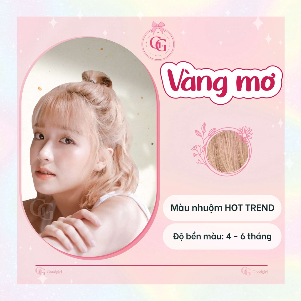 (Màu Vàng Mơ) Thuốc nhuộm tóc tại nhà + Tặng gang tay và trợ nhuộm