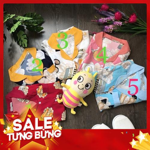 Đồ bộ pijama tay ngắn quần dài lụa thái cát hàng mới -Hàng nhập khẩu