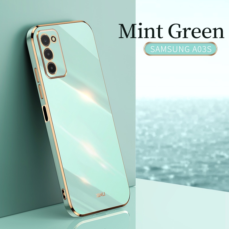 Ốp Điện Thoại Hình Vuông Mạ Chống Rơi Cho Samsung Galaxy A02S A03S A10S A20S A21S A30 A50