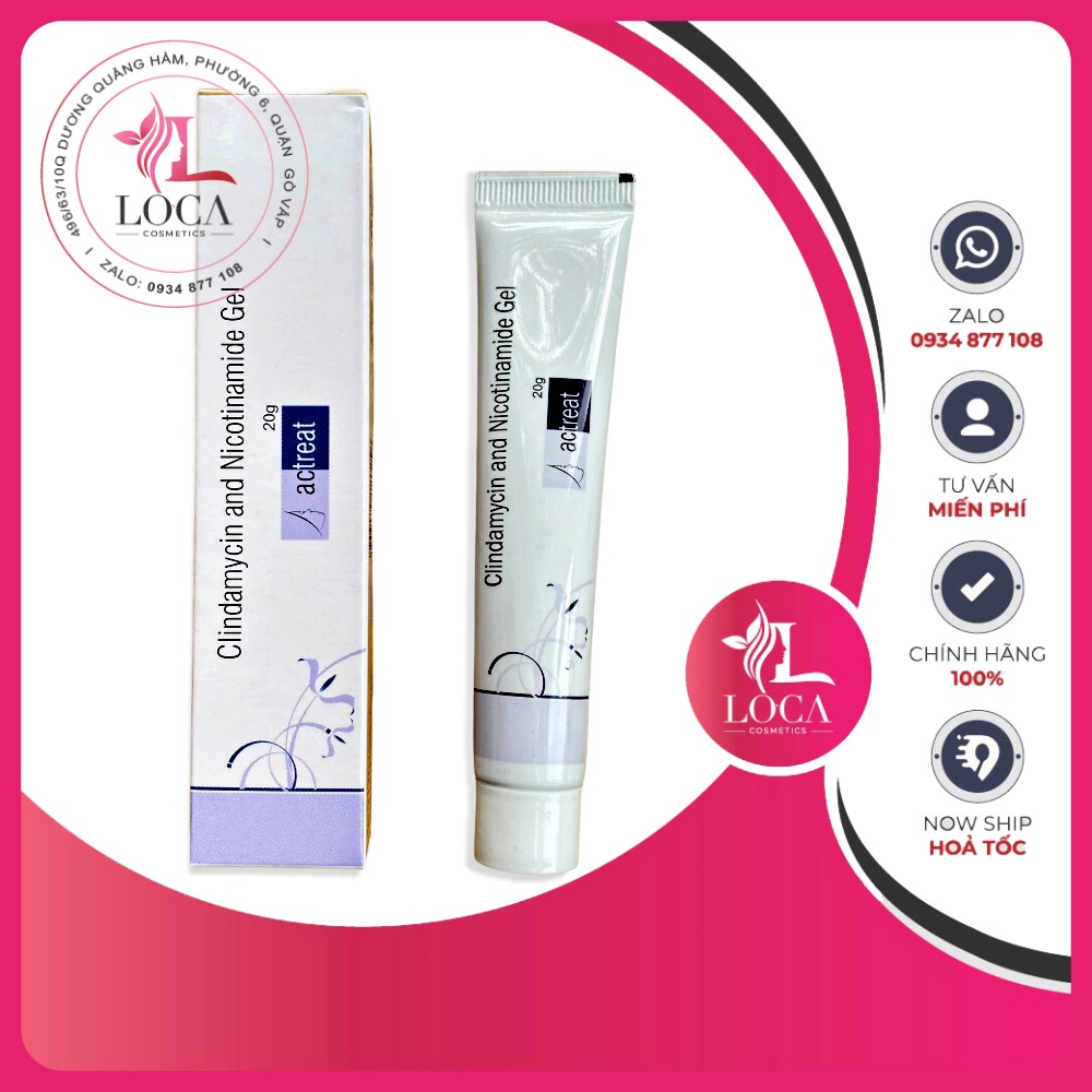 Gel Actreat loại bỏ mụn trứng cá, mụn viêm sưng 20g.