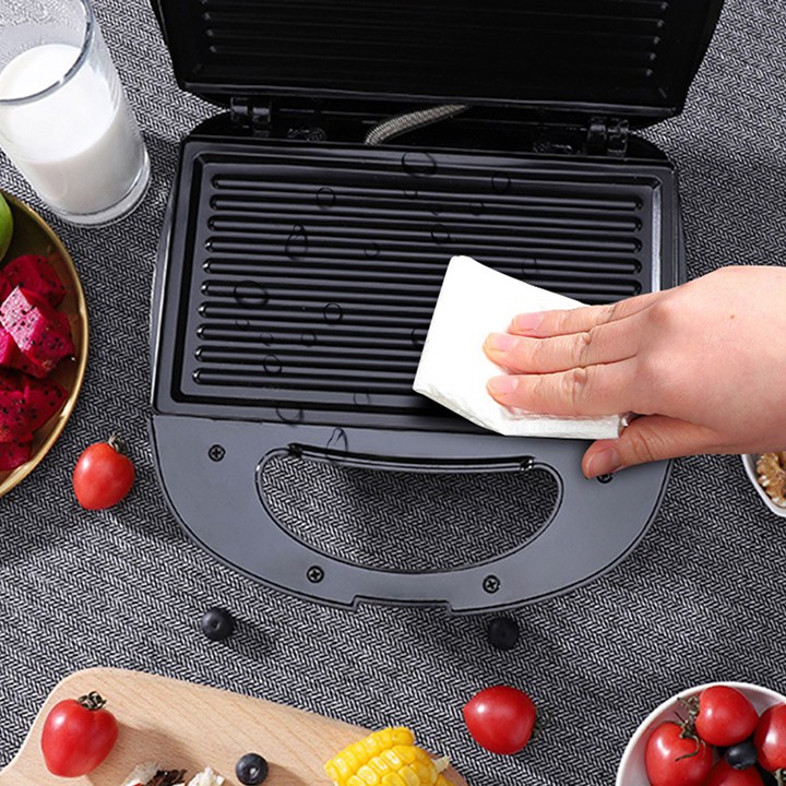 Máy Kẹp Ép Bánh Mì Sandwich, Nướng Thịt BBQ HAEGER 750W