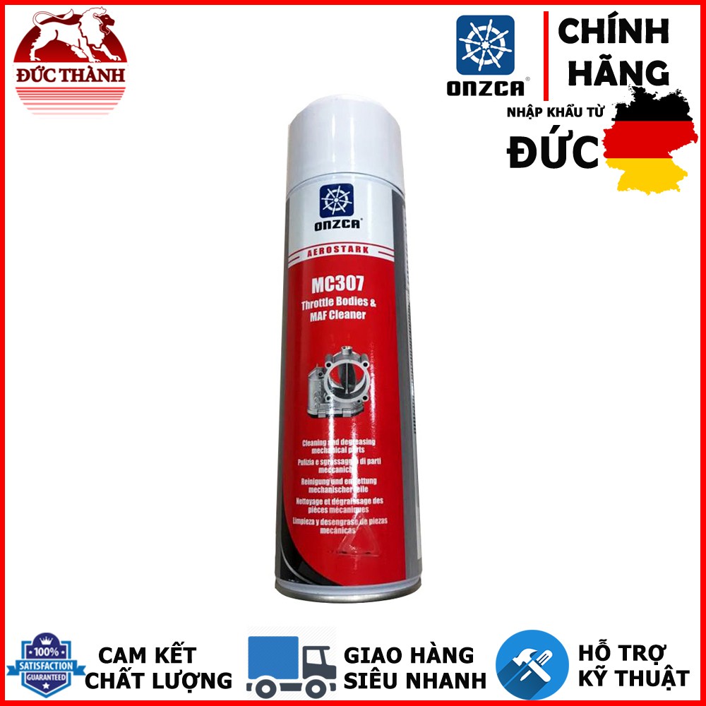 CHAI XỊT VỆ SINH CẢM BIẾN GIÓ(OXY), CỔ GIÓ, HỌNG GA ONZCA MC307 THROTTLE BODIES & MAF CLEANER 500ML