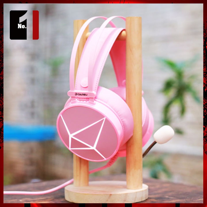 Tai Nghe Nhạc Headphone Gaming Chụp Tai DAREU EH722X Màu Hồng Led RGB Tai Nghe Game Thủ Có Mic Máy Vi Tính Laptop Pc