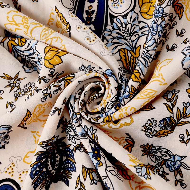 Đồ bộ trung niên nữ cho mẹ, Hàng Quảng Châu cao cấp, Bộ voan xanh dương Cổ chữ V V'vie Ladies #B22