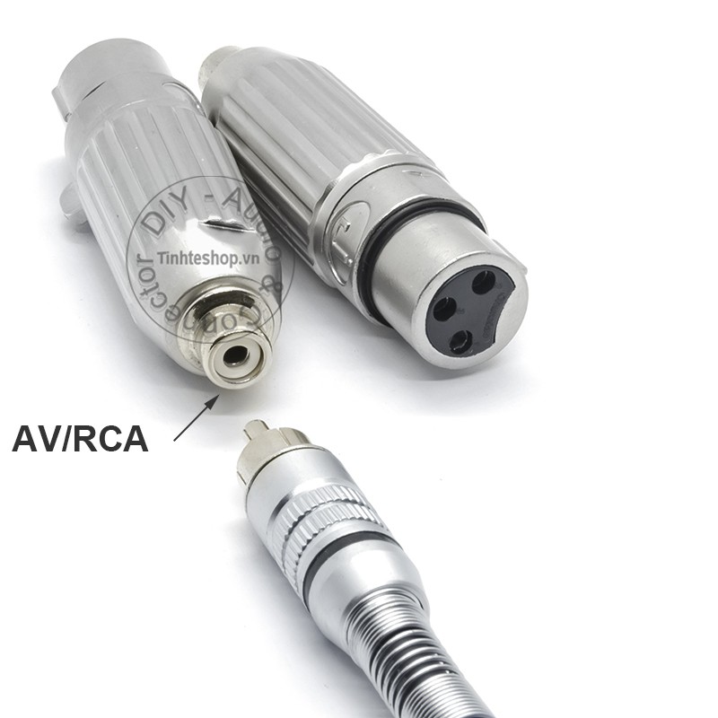 2 chiếc - Đầu giắc chuyển đổi AV RCA cái sang XLR cannon DIN 3pin cái - Khẩu chuyển Canon XLR 3PIN male ra AV/RCA female